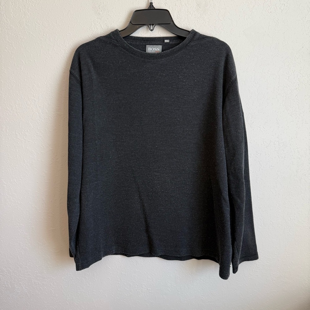 Men’s XL Black Boss Hugo Boss Sport Casual Basic Preppy Athletic Sweatshirt